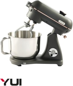 Resim Yui M122 Plus Easy Chef Dc Motor Stand Mikser Çift Başlıklı Hoparlör Özellikli Mat Gri Gold 