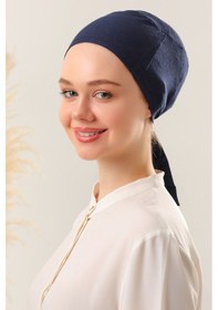 Resim Melodi Scarf Dikişli Bone Lacivert Lacivert 