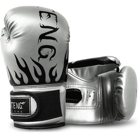 Resim Moveevo 8-14 Yaş Çocuklar İçin Gümüş Renkli Perlili Boks Eldiveni - Yüksek Kaliteli Pu Deri Ve Ekstra Kalın Pad İle Güvenli Antrenman Gümüş 