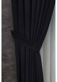 Resim Mosso Fon Perde Düz Renk Siyah 