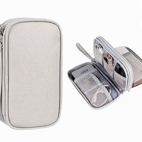 Resim 1 adet Taşınabilir Çok Katmanlı Seyahat Kablosu Düzenleyici Çanta - Şarj Cihazları, Güç Sürücüler, Sert Diskler, USB Sürücüler, Kulaklık ve Veri Kablosu için Dayanıklı Polyester Dijital Aksesuar Depolama Kutusu, Şarj Cihazı Depolama Çantası 