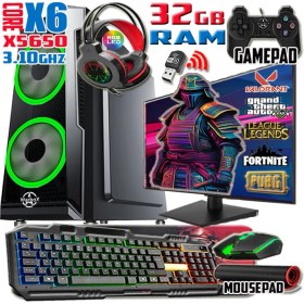Resim WarboX Yakuza Xeon X5650 32gb Ram 240gb Ssd 250gb Hdd R7 240-4gb E.kartı 24" Monitör Gaming Bilgisayar 