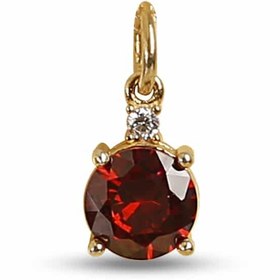 Resim Gümüş Ocak Ayı Doğum Taşı Kolye Ucu /Garnet 