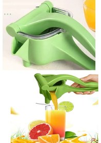 Resim Manuel Plastik Meyve Portakal Karpuz Limon Sıkacağı Kollu Sebze Suyu Sıkma Limonata Aparatı Aleti Yeşil 