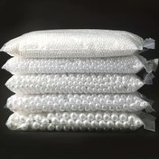 Resim 3 mm ile 20 mm arasında değişen çok boyutlu 250g beyaz ABS taklit inci boncuklar, DIY takı yapımı için, saf beyaz düz delikli boncuklar, cep telefonu zincirleri ve aksesuarlar için mükemmel 