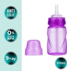 Resim Mamajoo Antikolik Akıtmaz Pipetli Bardak 270 ml Mor, 12 Ay+ 