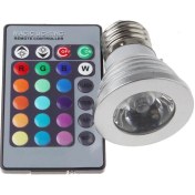 Resim Skycity Rgb 16 Renkli Led Spot, Ir Kumanda İle Renk Değiştirme, 30w Cob Işık Kaynağı, E27 Uç, 50000 Saat Ömür, Gümüş 
