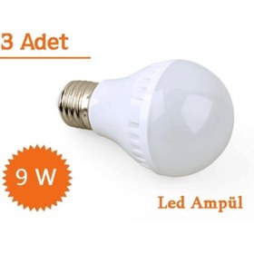 Resim FırsatVar Ev Tipi Led Lamba Ampul Aydınlatma Tasarruflu 9w 3adet 
