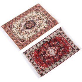 Resim Jeemson 1:12 Minyatür Oyuncak Ev Halısı - İpek İpli, Zengin Renkli Desen, Yumuşak Dokuma, Canlı Dekorasyon Oturma Odası/yatak Odası Uygun 