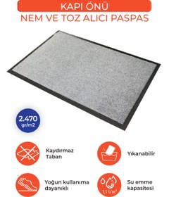 Resim Zemincim Alpha Gri 75 Kapı Önü Nem Ve Toz Alıcı Paspas 