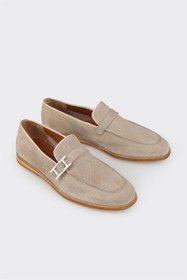 Resim Elle Shoes Bej Deri Erkek Loafer 