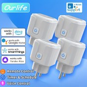 Resim Ourlife WiFi Akıllı Fiş, Mini Akıllı Soket 2.4G WiFi ile, Alexa ve Google Home Uyumlu, Ses Kontrolü, Uzaktan Kapatma, Zamanlayıcı ve Program, Avrupa Standart Fiş - TV'ler, Bilgisayarlar, DVD Oynatıcılar ve Daha Fazlası İçin İdeal, Akıllı Ev Cihazı | Modern Akıllı Fiş | Kolay Fiş Dönüşümü 