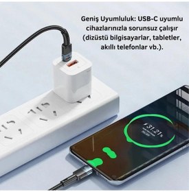 Resim Essager Örgü Kablo 0.5 Metre Pd 60w Type C To Type C Şarj Kablosu 480mbps Veri Aktarım Şarj Akım Korumalı Desen - Ben10 