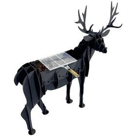 Resim Geyik Şeklinde Mangal, Metal Geyik Mangal, Kömürlü Barbekü, Dekoratif Heykel 