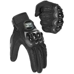Resim Dancemonkey Dokunmatik Ekran Korumalı Off-road Eldivenleri Sert Kabuk Siyah 