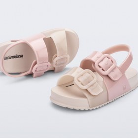 Resim Mini Melissa Cozy Pudra Krem Cırtlı Kız Bebek ve Çocuk Sandaleti | 22-30 Numara | Melflex® Vegan - 27 