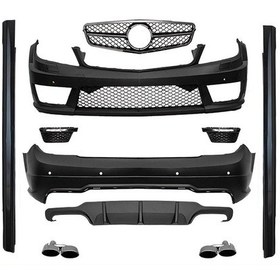 Resim Mercedes W204 Amgc63 Body Kit,pdcli:ön/ark,2b2-çıkış,sisli,panj-l 