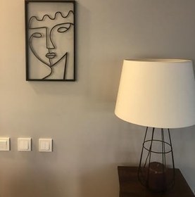 Resim VonaHome Dekoratif Metal Duvar Tablosu - Yüz Figürlü - 31x2x50cm 