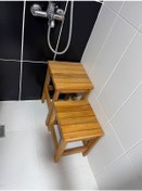 Resim Kayın Ahşap Banyo Tabure 49 Cm Kayın 