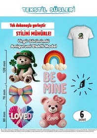 Resim Ütü İle Yapışan Kıyafet Etiketi Örgü Görünümlü Amigurumi Efektli 6lı Set Karışık 