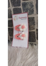 Resim Çıtçıtlı Papatya Toka- Örgü Çiçek Toka Pembe 