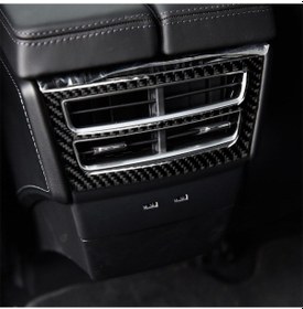 Resim Tesla Model X İçin Karbon Fiber Araba Arka Havalandırma Paneli Dekoratif Etiket 