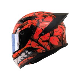 Resim Motosiklet Kask Ece 22.r06 Double Vizörlü Full Face Spoiler Motor Kaskı Fantastic Red Çok Renkli 