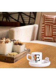 Resim Kişiye Özel Harfli Türk Kahve Fincanı Ve Altı 