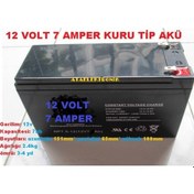 Resim 12 Volt 7 Amper 12V 7Ah Akü Güvenlik Alarm Ups Aküsü Pili 