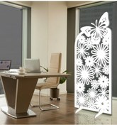 Resim Liar Dekor Liar Ahşap Seperatör (Paravan) - KSP-222 - (10 mm) - (60 cm x 160 cm) - (Beyaz) 
