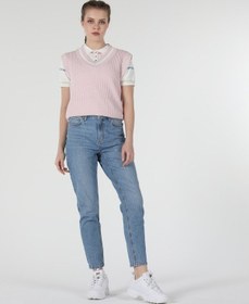 Resim Colin's Regular Fit V Yaka Triko Pembe Kadın Kazak CL1057397_Q1.V1_PIN Pembe 