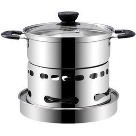 Resim Geeksen "paslanmaz Çelik Kamp Ocağı Ve Tencere Seti - Taşınabilir, Dayanıklı, Kolay Temizlenir" Gümüş 