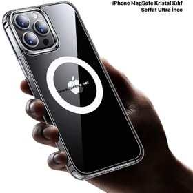 Resim iPhone Uyumlu Magsafe Kristal Slim Kılıf 
