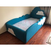 Resim Puf Bebe Montessori Her Tarafı Yumuşacık Puf 90x190 Bulut Tasarımlı Arabalı Bebek Ve Çocuk Yatağı 