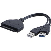 Resim Guangdong Spirit USB 3.0 - Sata 22PIN Veri Gelişmiş Güç Kablosu Adaptörü, 2.5 Inç HDD Sabit Disk Sürücü Kablosu, 0.15M/0.5FT, Siyah(Yurt Dışından) 