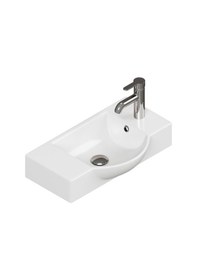 Resim Aqua Bagno Minizia 55x32x10 Cm Beyaz Seramik Lavabo Taşma Delikli 34.30.55.1.tr Beyaz 