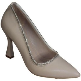 Resim Yazkış Kadın Siyah Ten Kenarları Taşlı 8cm Kadeh Topuk Düğün Nişan Abiye Stiletto Abiye Ayakkabı 001 
