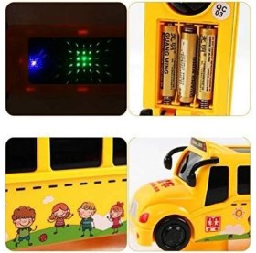 Resim Brother Toys 3D Işıklı Okul Otobüsü Sesli Sürtmeli Oyuncak Otobüs 15.5 cm 