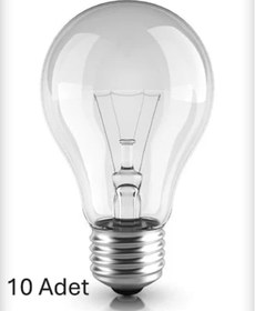 Resim 60 Watt E27 Akkor Ampul E27 10 Adet 