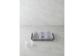 Resim Feyza Design Şık 6 Bölmeli Akrilik Kahvaltılık, 25X35 Cm, Antrasit Renk 