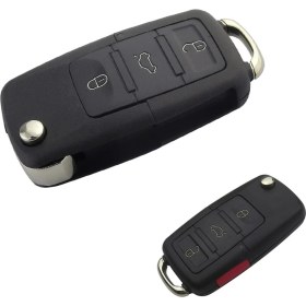 Resim Xiyu Shop Bıçak Yok Okeyte + 1 Panik Düğmeleri Araba Anahtarı Uzaktan Çevirme Anahtarı Kabuk Durumda Volkswagen Vw Jetta Touareg Golf Passat B5 Katlanır Bıçak (Yurt Dışından) 