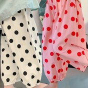Resim 2 adet Kızlar için Yaz 2024 Modası Polka Dot Capri Pantolon - Elastik Bel, Bol Kesim, Hafif ve Nefes Alabilir, Plaj ve Günlük Giyim için, Pembe ve Beyaz, Açık Hava Oyunları, Plaj Giyim, Oyun Sever Çocuk Giyimleri, Rahat Çocuk Giyimleri, Açık Hava için 
