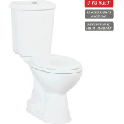 Resim Creavit Pitta Alttan Çıkışlı Klozet + Rezervuar + Iç Takım + Çınar Tp Yavaş Kapanan Kapak 4 'lü Set 