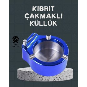 Resim Cm Store Masa Üstü Çakmaklı Küllük Paslanmaz Metal Gövde 