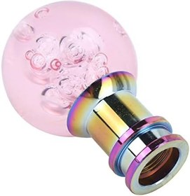 Resim Yosoo Otomatik Vites Topuzu Pembe Kristal Kabarcık Akrilik Metal Vites Topuzu Evrensel Araçlar Için 3 Konu Adaptörleri Ile 