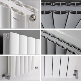Resim 1800 x 555mm Lilac Yüksek Isı Kapasiteli Dekoratif Dikey Beyaz Alüminyum Radyatör 