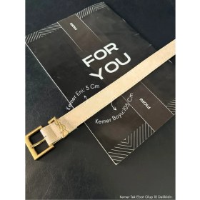 Resim Fiori 3 cm Yazılı Tokalı Köprülü Kadın Kemer, Pantolon Kemeri, Ceket Kemeri, Elbise Kemeri, Gömlek Kemeri 