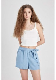Resim DeFacto Yüksek Bel Tensel Şort B5804AX24SMNM39 Mavi 