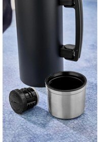Resim Cooker 1.5 Lt Kulplu Paslanmaz Çelik Termos Siyah 