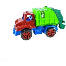 Resim Oyuncak Çöp Kamyonu Ve Çöp Kovası Seti 25x15x13cm Hareketli Kasa Açık Bej 